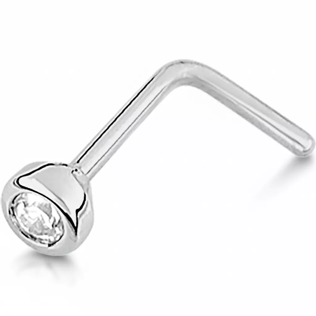 Piercing Nez Or Blanc Anthoulla Zirconium - Piercing en Or 750 18k - Bijoux en Vogue