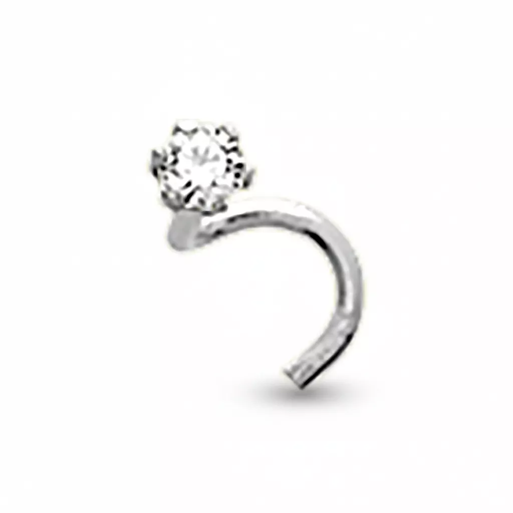 Piercing Nez Or Blanc Czine Zirconium - Piercing en Or 750 18k - Bijoux en Vogue