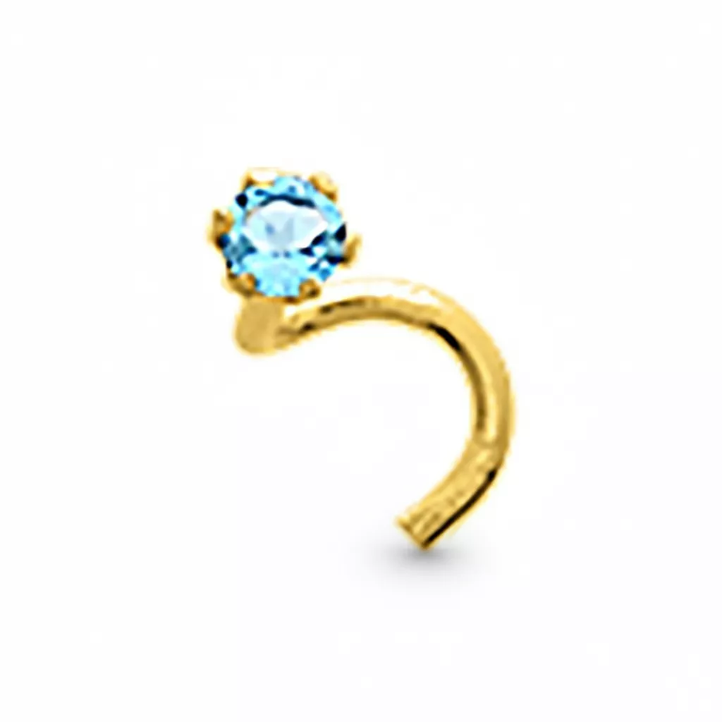 Piercing Nez Or Agnesia bleu Topaze Bleu - Piercing en Or 750 18k - Bijoux en Vogue