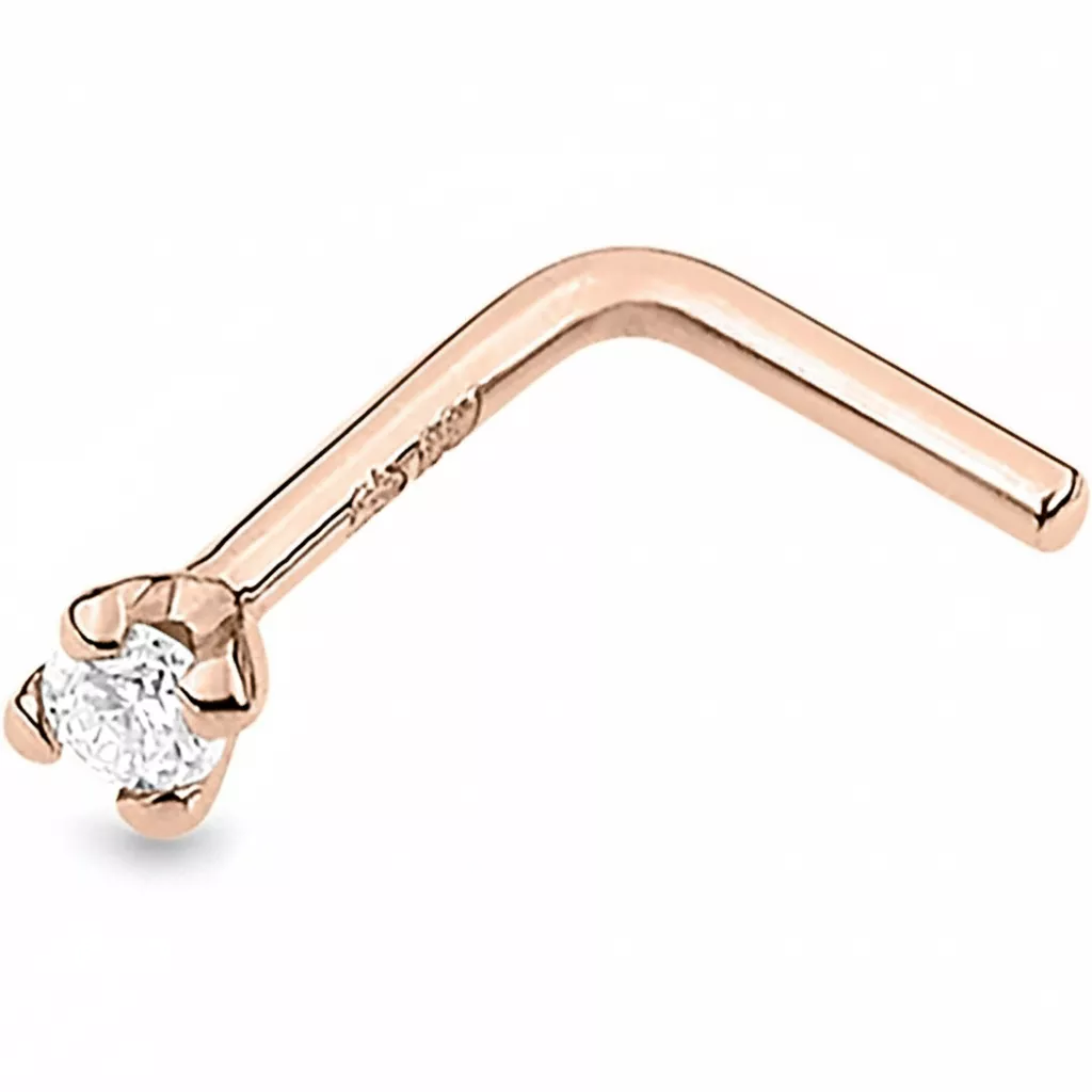Piercing Nez Or Rose Mirzana Diamant - Piercing en Or 750 18k - Bijoux en Vogue