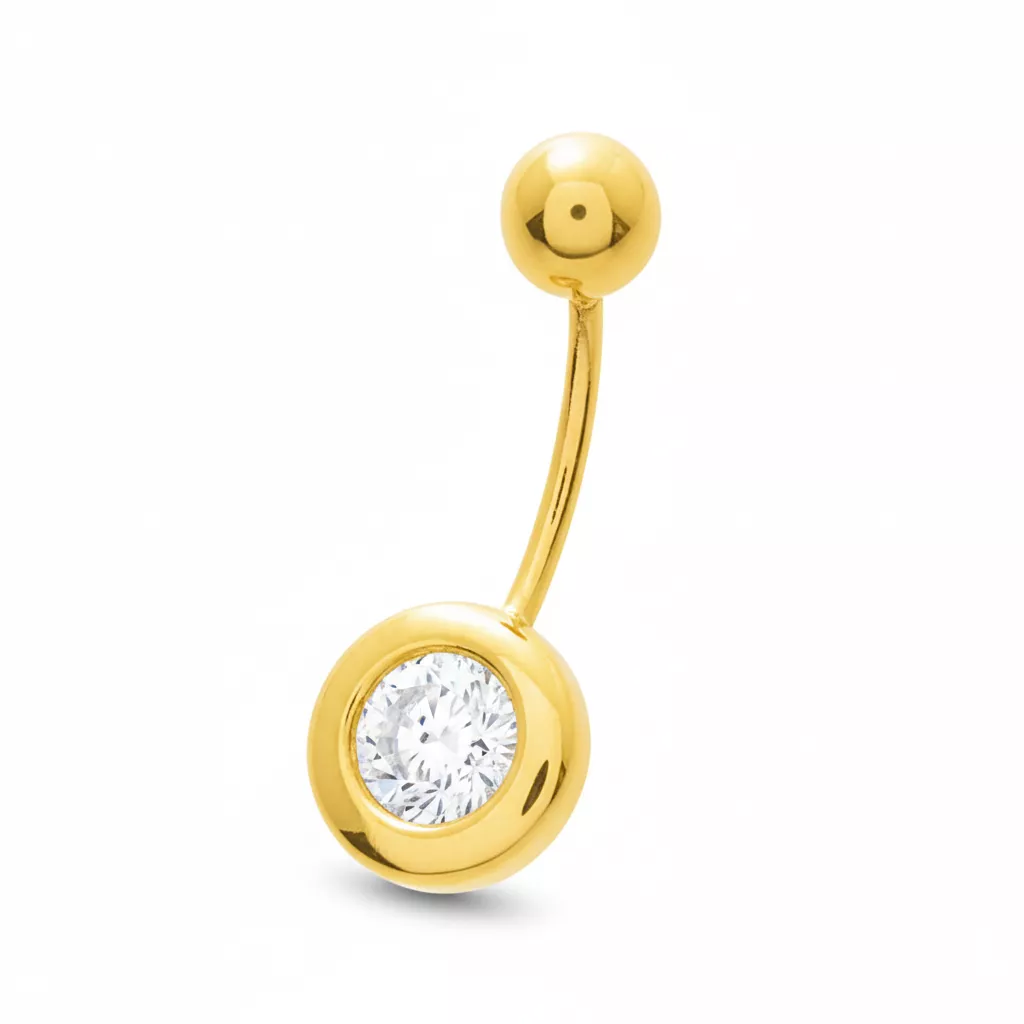 Piercing Or Flatie Zirconium - Piercing en Or 750 18k